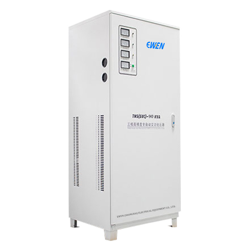 90KVA Üç Fazlı Voltaj Stabilizatörü Lazer Kesme Makinesi için Servo Motor Teknolojisiyle Otomatik Voltaj Düzenleyicisi