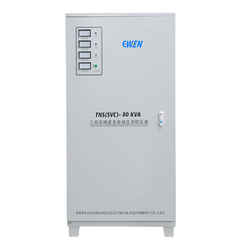 80KVA Üç Fazlı Endüstriyel Voltaj Stabilizatörü Servo Motorlu Otomatik Voltaj Düzenleyicisi 380VAC 400VAC